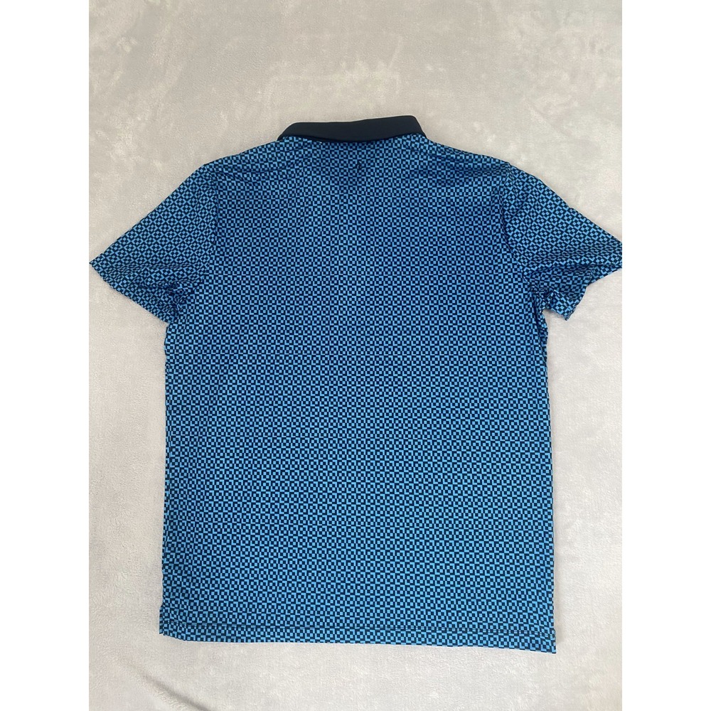 Redvanly Blake Polo Shirt Mens Large Blue Tuxedo Logo Geometric Comfort Stretch - Picture 5 of 6